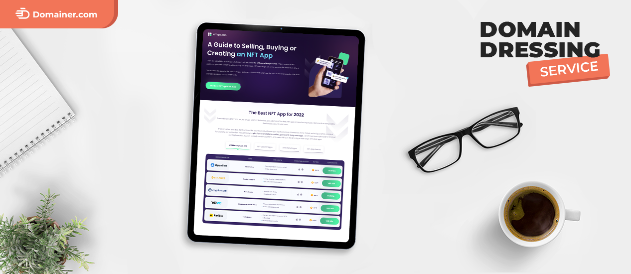 Domain Dressing Service and NFTApp.com