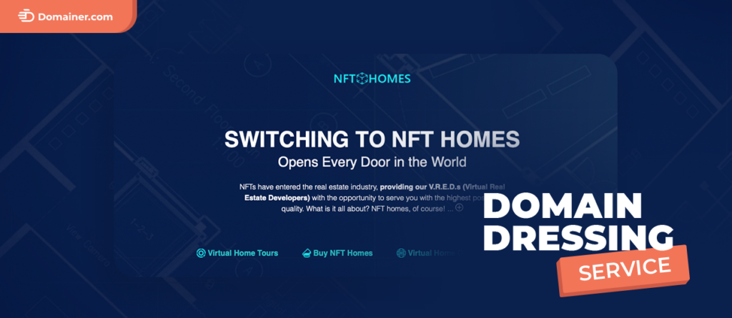 Domain Dressing Service and NFTHomes.com Collaboration